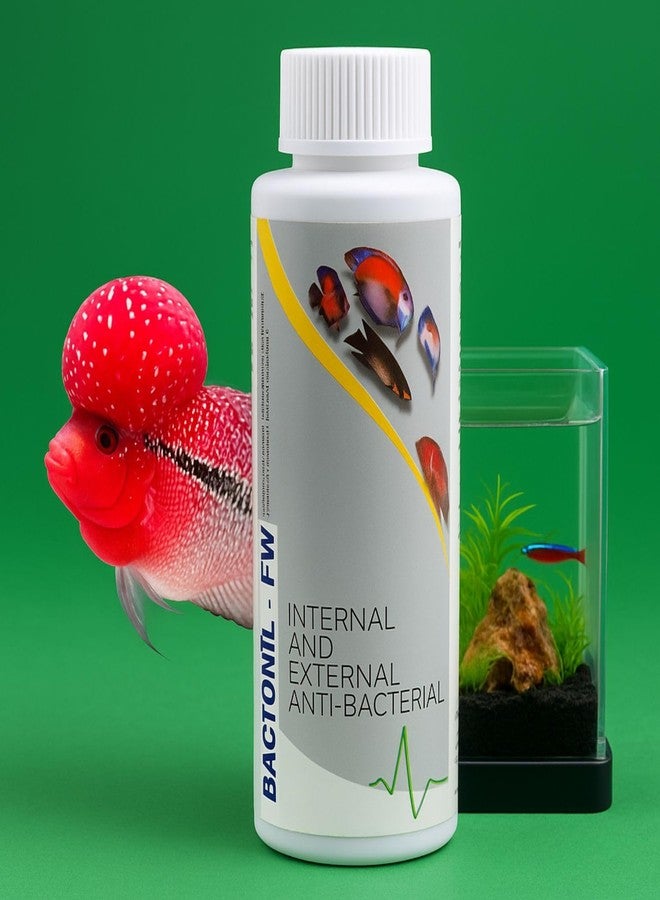 VAYINATO Aquatic Remedies Bactonil-FW 120ml | Freshwater Anti-Bacterial Solution for Aquarium Fish | Treats Fin Rot, Pop Eye, Mouth Fungus & Skin Issues | for Flowerhorn, Arowana, Discus & Other Fish - Image 1